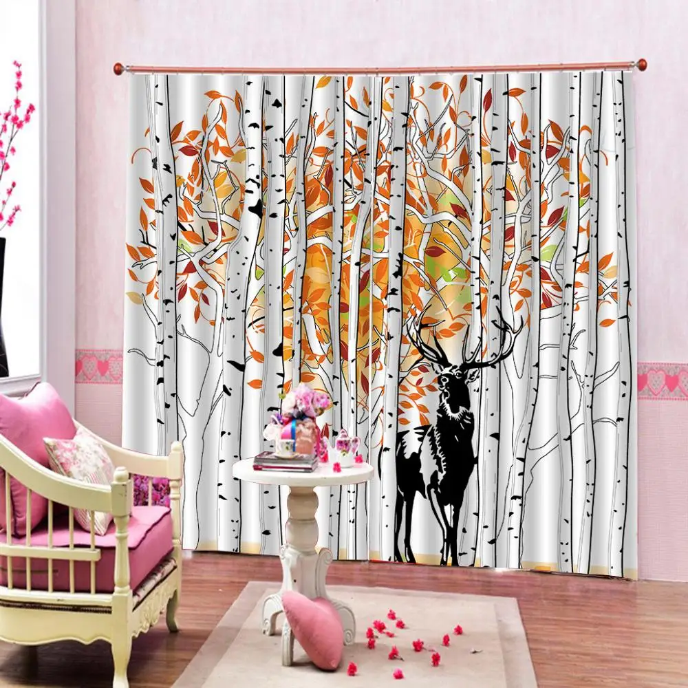 2 панели с люверсами TOP Yellow Leaf штора оленем домашний модный набор