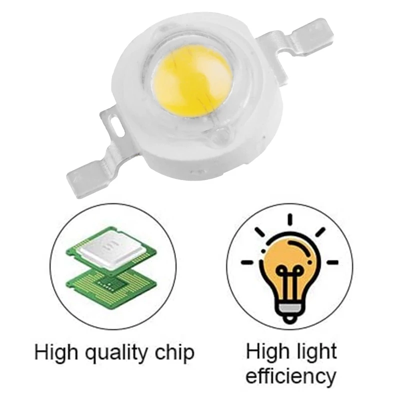 

80PCS LED Beads Warm White LED Light 1W High Power Lamp Chip 2800-3200K LED Chip