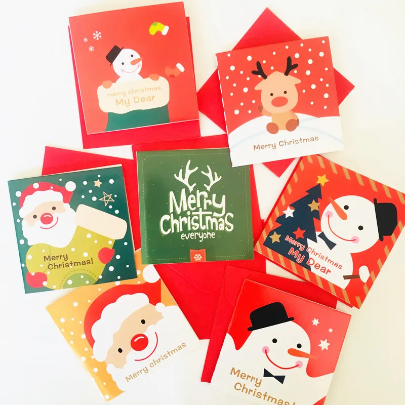 

South Korea Creative Holiday Retro Cartoon Christmas New Year Card Christmas Eve Christmas Day Card Diy353