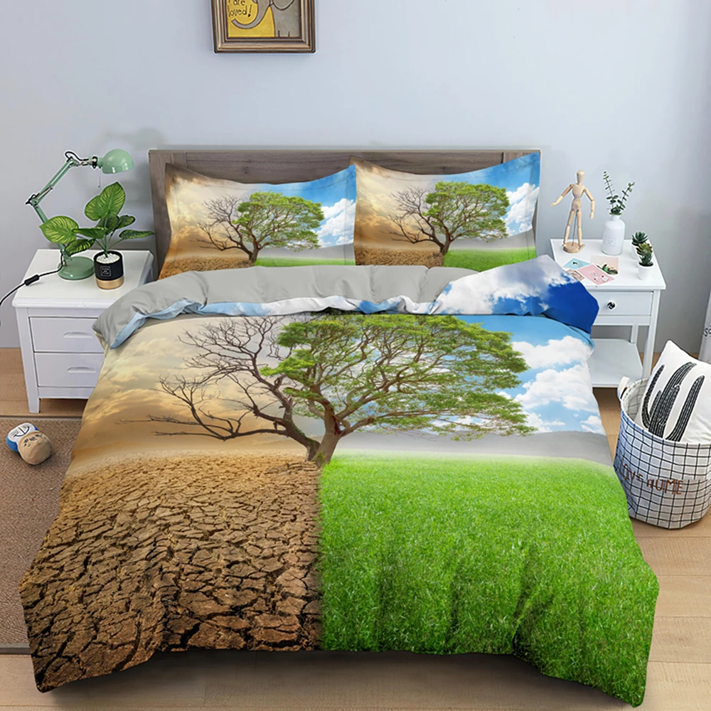 

Tree And Human Emotions Bedding set King Size Duvet Cover Sets Queen Quilt Covers With Pillowcase 2/3pcs Customize