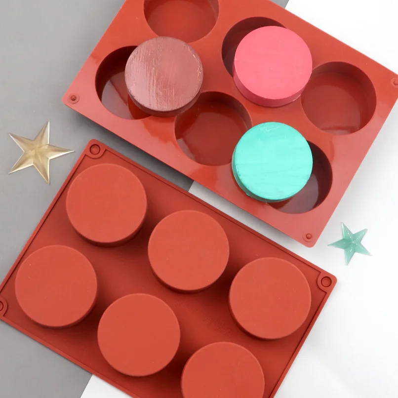 Маленькая цилиндрическая форма для мыла с 6 полостями круглая ручной работы