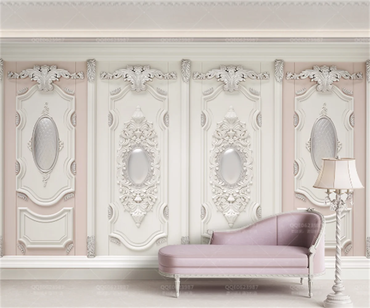 

Настенные 3D-обои любого размера для гостиницы, красивые резные настенные 3D-обои с гипсовым покрытием для европейской ТВ, фоновая стена для к...