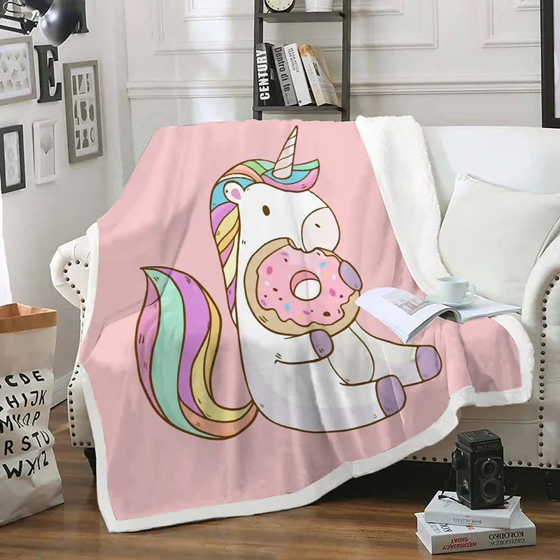 

Фланелевое Одеяло из овечьей шерсти с единорогом, одеяло для дивана, детское одеяло, одеяло для дивана