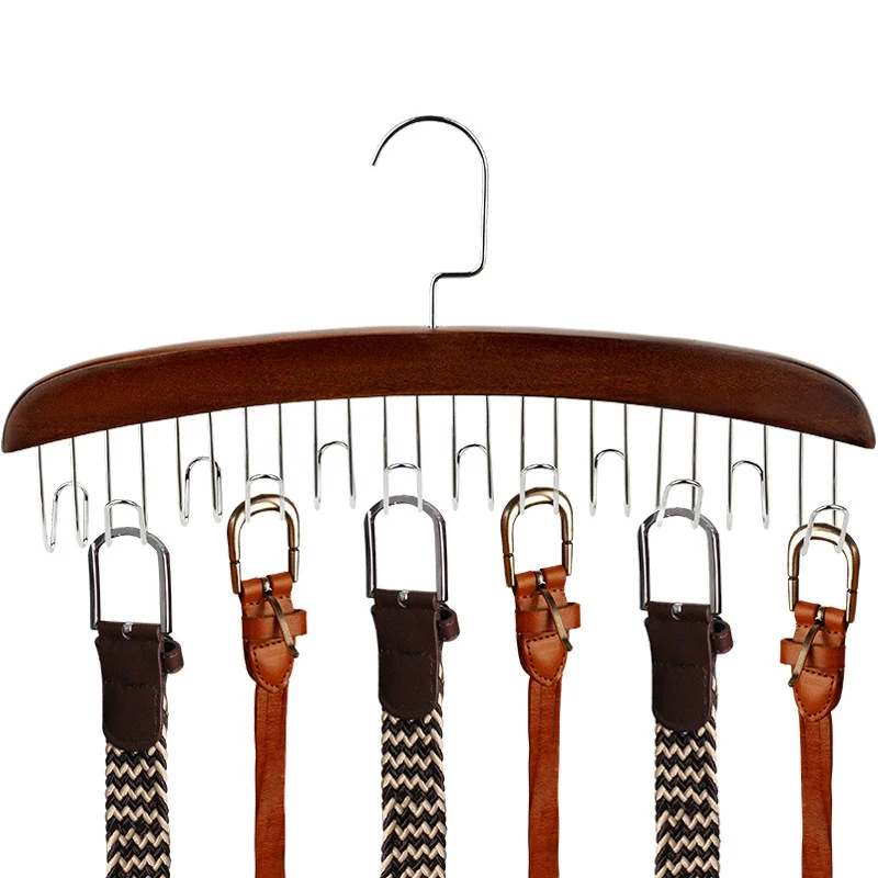 Wooden Belt Hanger Multifunctional Belts Rack Tie Hanger Scarf Holder Organizer Wardrobe Closet Storage Hanger 8 12 24 Hooks