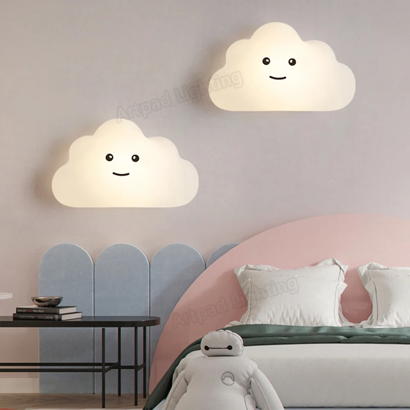 

Artpad Cloud Wall Lamp For Bedroom Cute White Decor Table Light Eye Protection LED Sconce Kid's Study Room Night Desk Lights