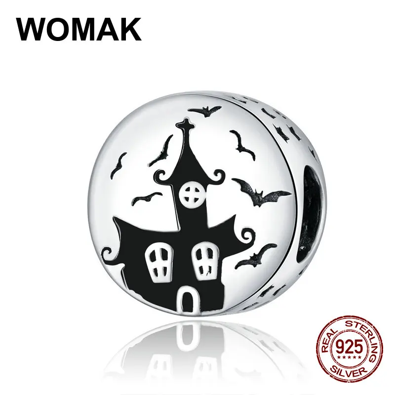 Женские Подвески в виде замка-призрака круглые бусины из серебра 100% пробы