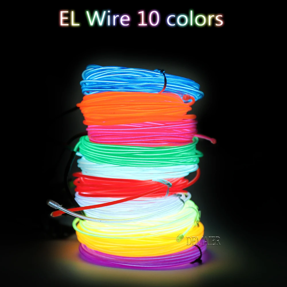EL LED Neon Licht Glow Weihnachten Dance Party Decor shape DIY Kostüme Kleidung Flexible neon el wire  Draht Seil Rohr  3M 510M