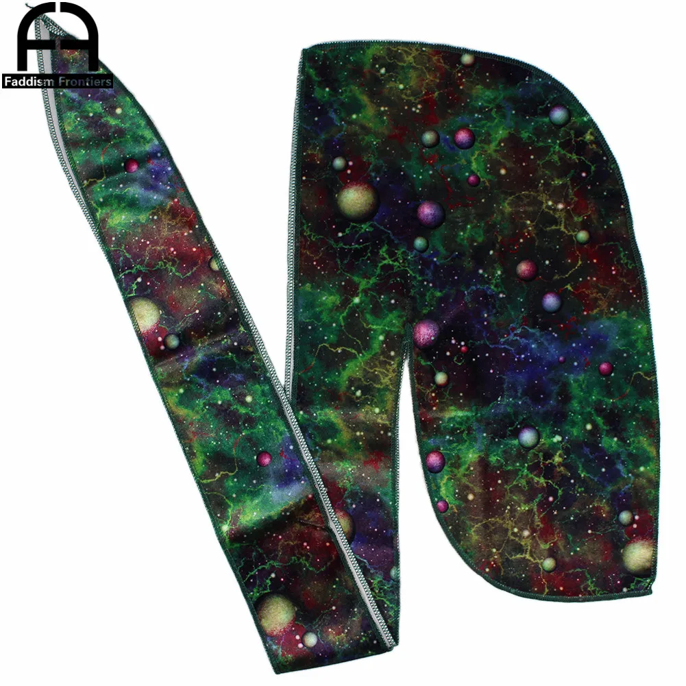 Бархатные банданы Durag с космическим принтом для мужчин зимние мужские бархатные