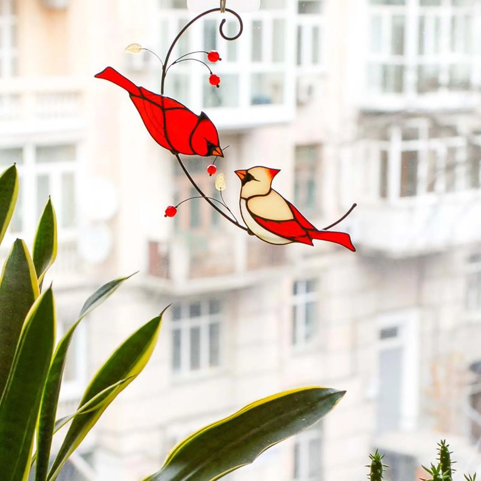 Декоративные фигурки красных птиц железная Подвеска из материала для веселых
