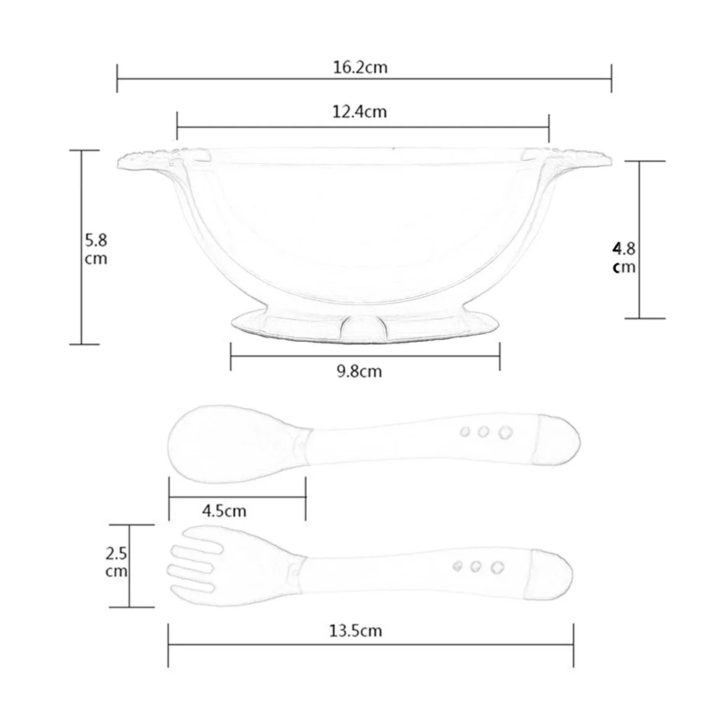 

Temperature Sensing Feeding Spoon Child Tableware Food Bowl Learning Dishes Service Plate Tray Suction Cup Baby Dinnerware Sets
