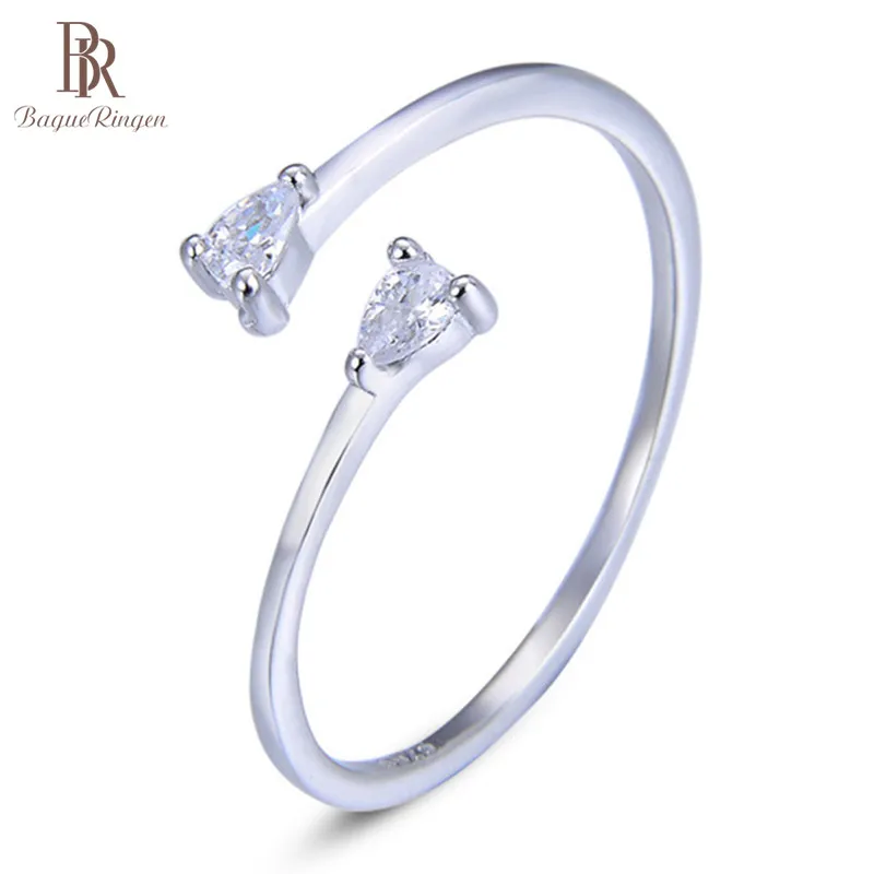 Bague Ringen, новинка, 3 цвета, Женское кольцо на палец, хвост, кольцо, S925 Стерлинговое Серебро, ювелирное изделие, Кристальное сердце, креативный прекрасный подарок