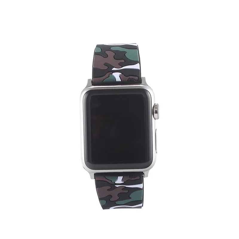 Силиконовый спортивный ремешок fohuas Camo 38 мм для Apple Watch, аксессуары для наручных часов, сменный Браслет 42 мм, серия 1, серия 2