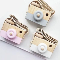 1pcs cute wooden camera baby kids hanging camera photography prop decoration children educational toy birthday christmas gifts