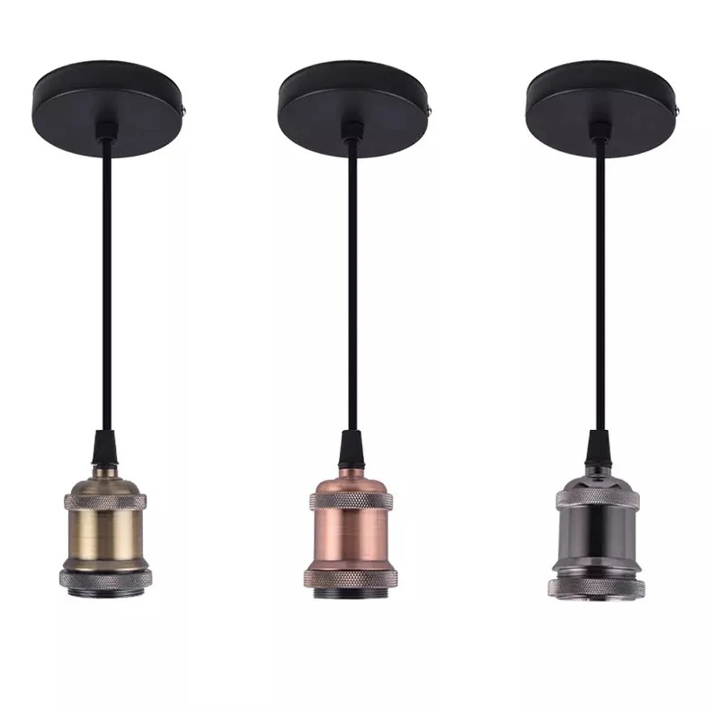 

Vintage Retro Lamp E27 Socket Pendant Lights Bulb Socket Base Iron Light Industrial Retro Lamp Holder Fitting Pendant Lamp Base