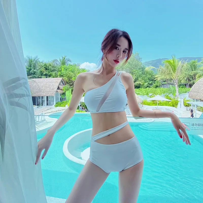 

2021 new swimsuit female Korean bikini bikini Europe and Russia hot spring two-piece split sexy high waist bikini swimsuit women