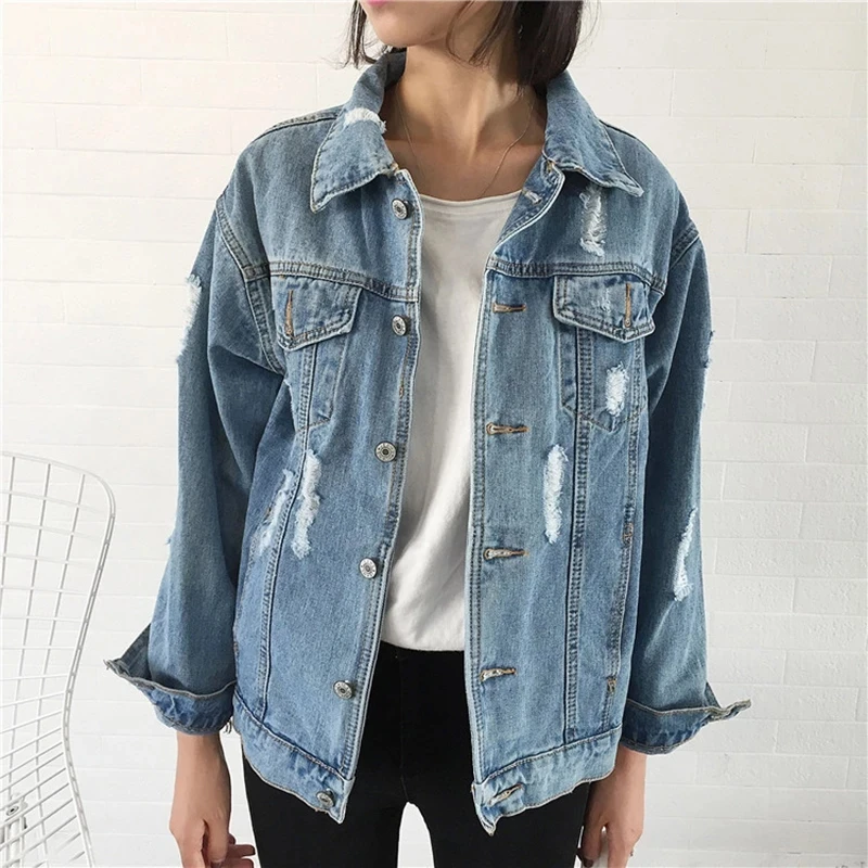 

Women Basic Coat Denim Jacket Autumn Denim Jacket For Women Jeans Jacket Women Denim Coat Loose Fit Casual Style