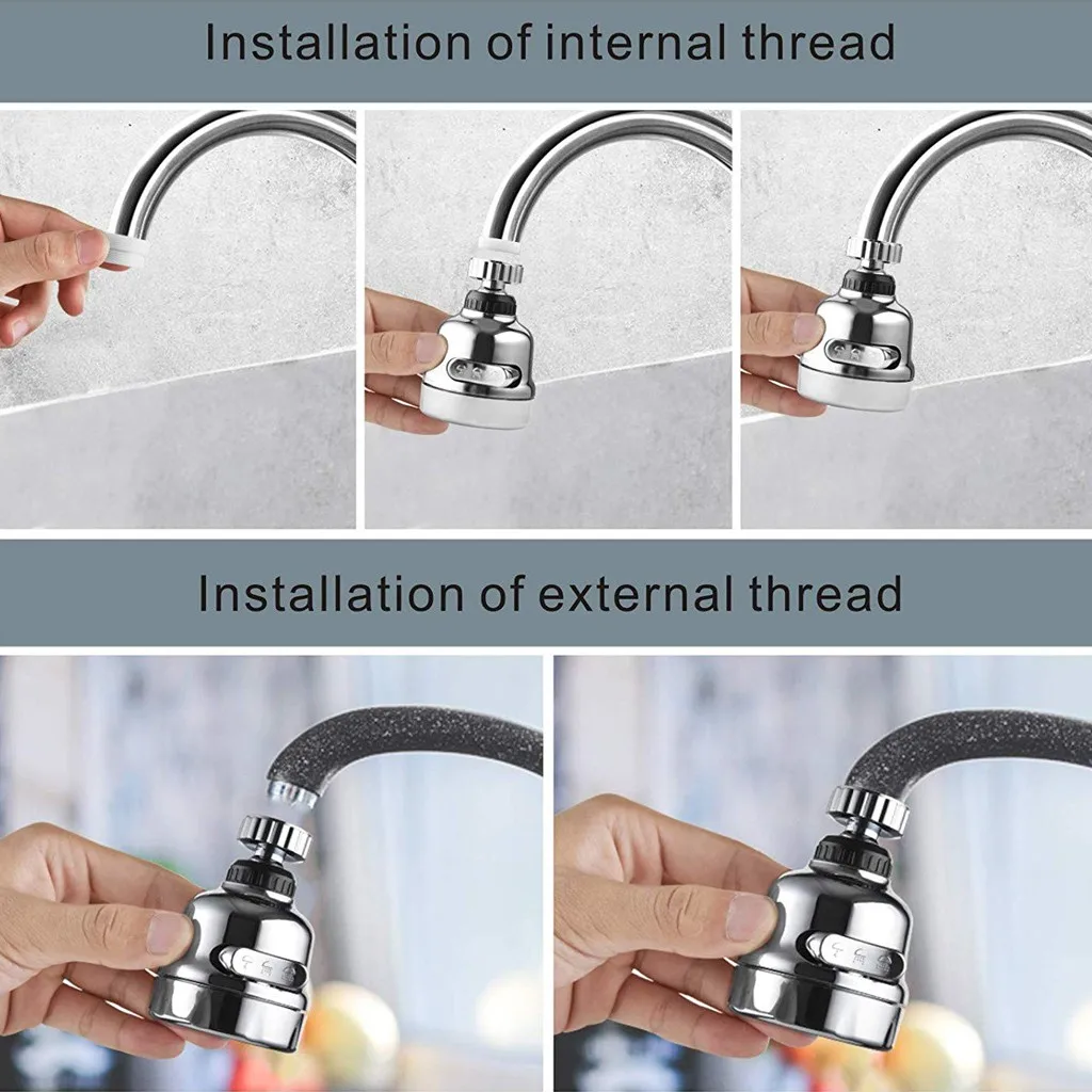

Faucet Booster Water Saving Device Rotatable Faucet Sprayer Head Anti Splash Tap Booster Shower Water Saving Kitchen Tool