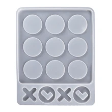 Tic Tac Toe Game Resin Molds, Silicone XO Chess Board Epoxy Resin Mold DIY Craft for Kids and Adults