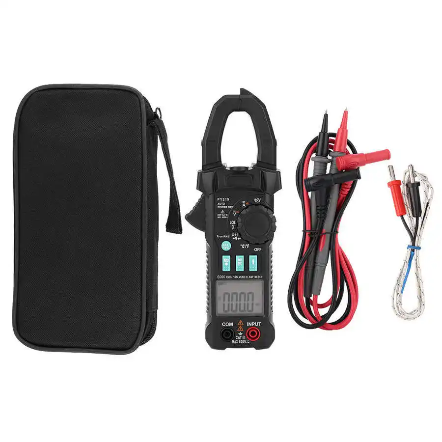Измеритель-зажим FY219 с двойным дисплеем цифровой портативный токоизмеритель