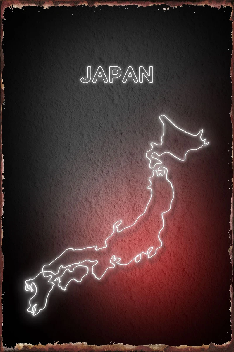 

Неоновые японские жестяные тарелки, декор для комнаты, Ретро винтажный металлический знак, жестяная вывеска для искусства, мужская пещера, ...