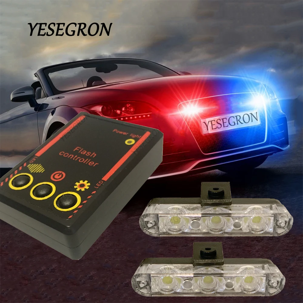 2x3 светодиодный полиции светильник s мерцающий на машине Аварийные огни для всех