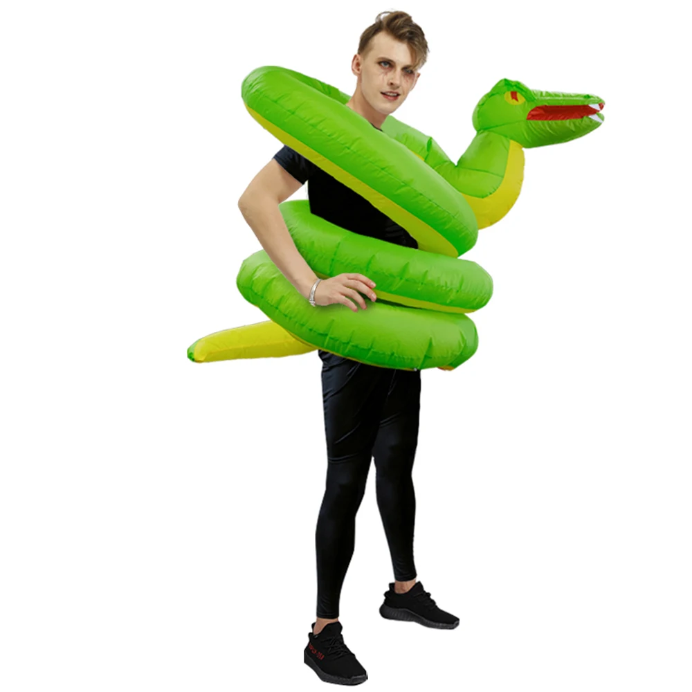 

Adult Anime Snake Cosplay Costume Halloween Scary Inflatable Costume Carnival Party Suit Purim Funny Clothes For Man Women