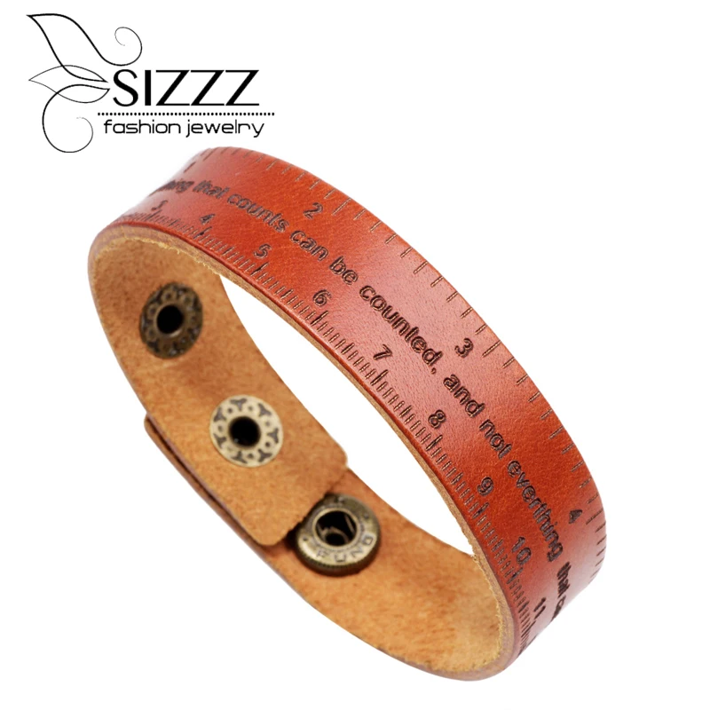 Простой и практичный кожаный браслет-линейка для деловых студентов 2019 23 3 см * 1 7