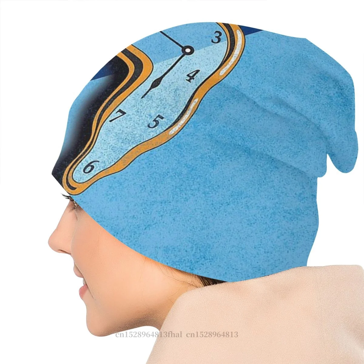 

Knitting Hat Clock Face Winter Warm Beanie Caps For Men Women Salvador Dali Surrealist Artist Cubism Skullies Soft Bonnet Hats