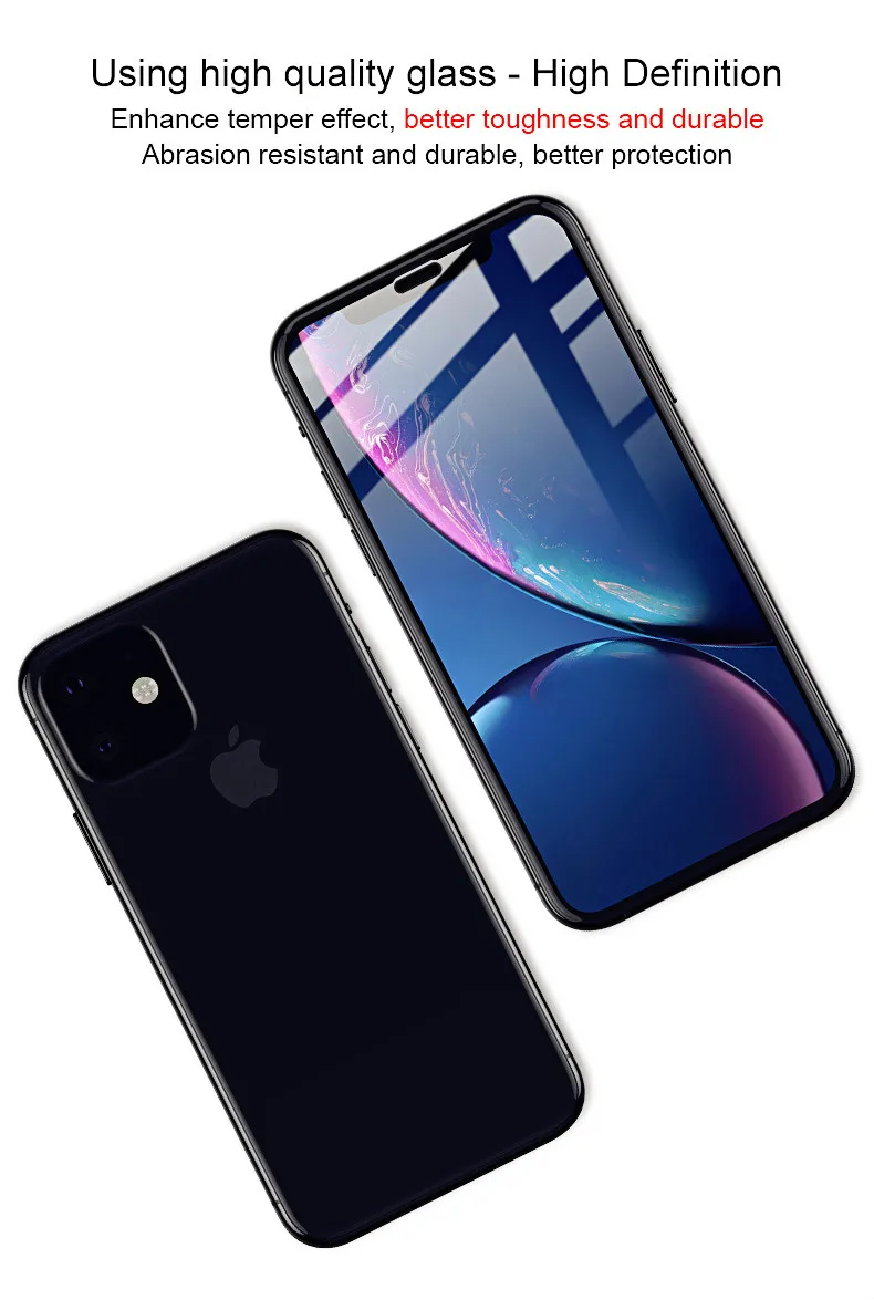Imak Pro+ чувствительное Сенсорное стекло с полным покрытием для Apple iPhone 11/11 Pro/11 Pro Max закаленное стекло с полным адсорбированием клея AB