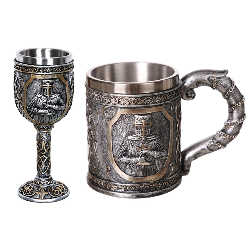 

Medieval Templar Crusader Knight Mug Suit Of Armor Knight Of the Cross Beer Stein Tankard Coffee Cup