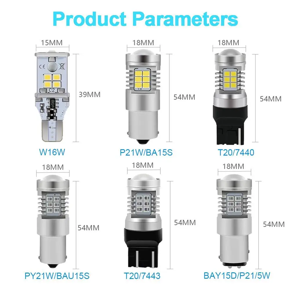 1x P21W светодиодный PY21W BAY15D T20 7443 1157 P21/5W W21W W21/5W W16W BA15S 5 W 7440 1156 BUA15S T15 для E60 E90 F10 F30