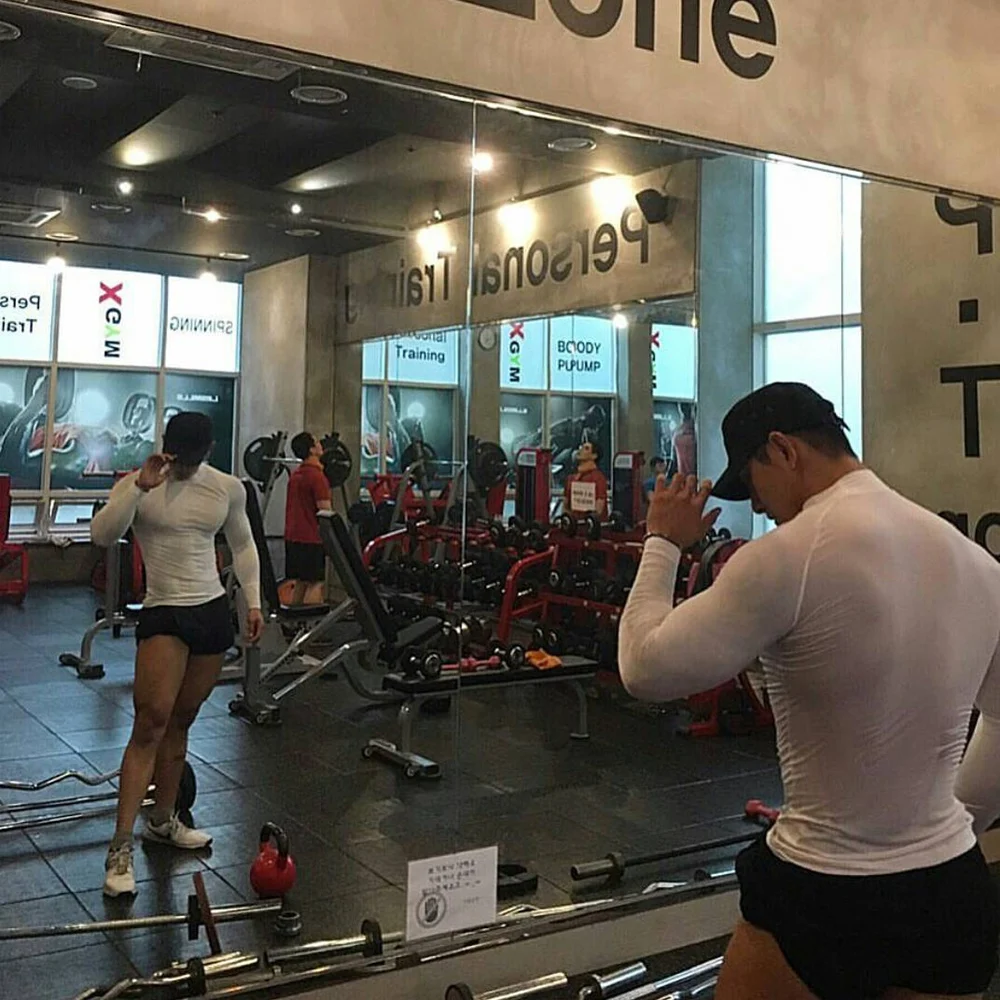 Футболка мужская облегающая компрессионная быстросохнущая рубашка с длинным