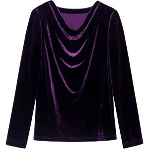 Осень 2021, элегантные велюровые рубашки, женская зимняя бархатная блузка в Корейском стиле для офиса, женские топы, размеры 6XL, 7XL, 8XL