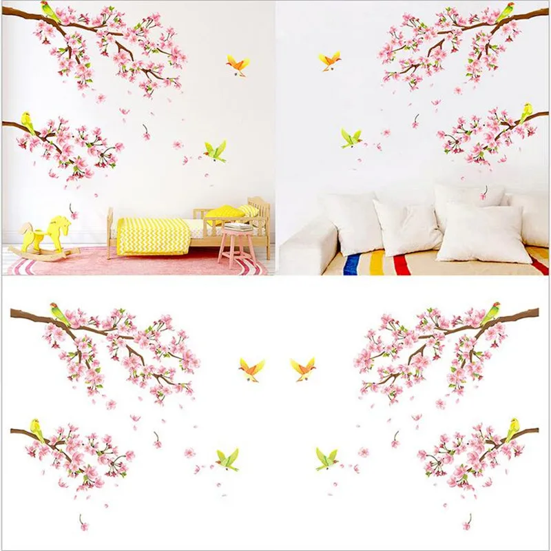 

1Pcs New Magpie Plum Blossom Branch Wall Stickers For Living Room Bedroom Children's Room Decoration Wall Decal 30*90cm