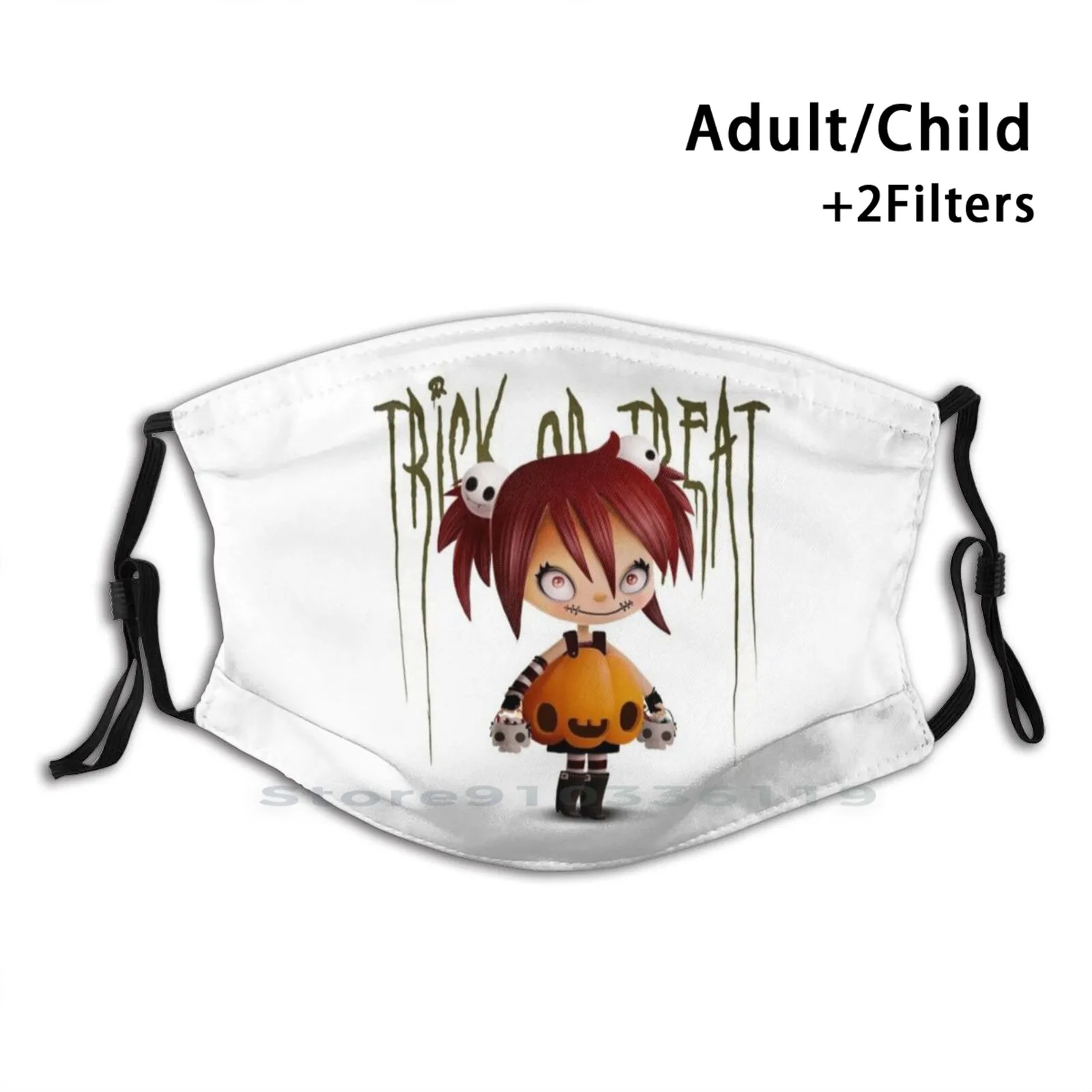 

Trick Or Treat Design Anti Dust Filter Washable Face Mask Kids Halloween Hallows Eve Dia De Muertos Trick Treat Trick Or Treat