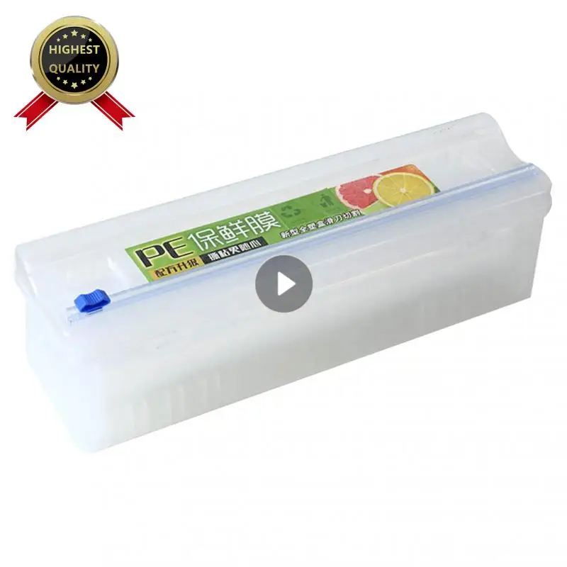 

1pc Food Cling Wrap Foil Dispenser Cutter Kitchen Plastic Preservative Film Tool Sharp Cutter Storage Holder Kitchen Tool Gadget