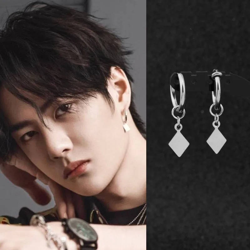 Серьги-гвоздики Idol KPOP из нержавеющей стали в Корейском стиле для мужчин и женщин