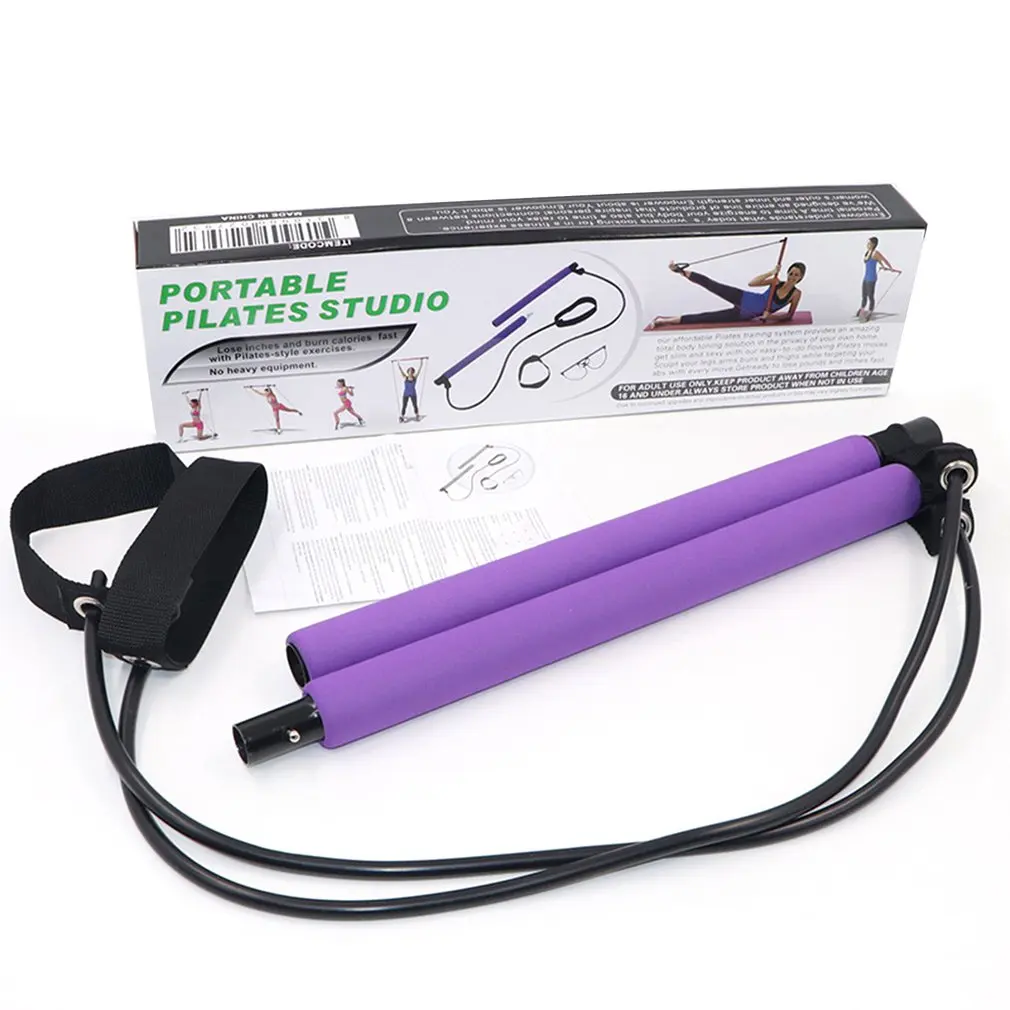 

Pilates Fitness Stick Lightweight Trainer Pilates Bar Stick with Resistance Band for Gym Home Fitness Sports Body Workout
