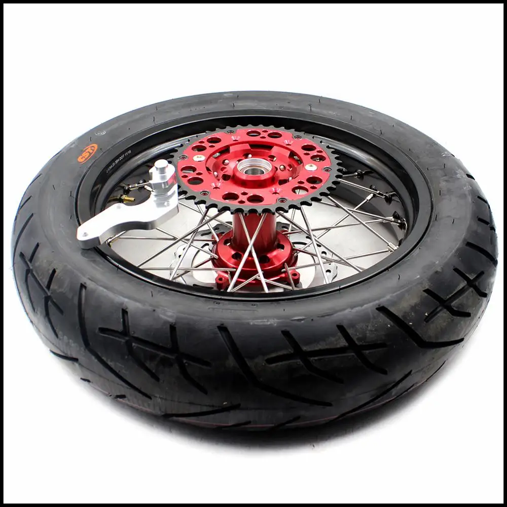 KKE 3 5/4 25 супермото колеса с CST шины для Suzuki RMZ250 2007 2020 RMZ450 2005 красные концентраторы
