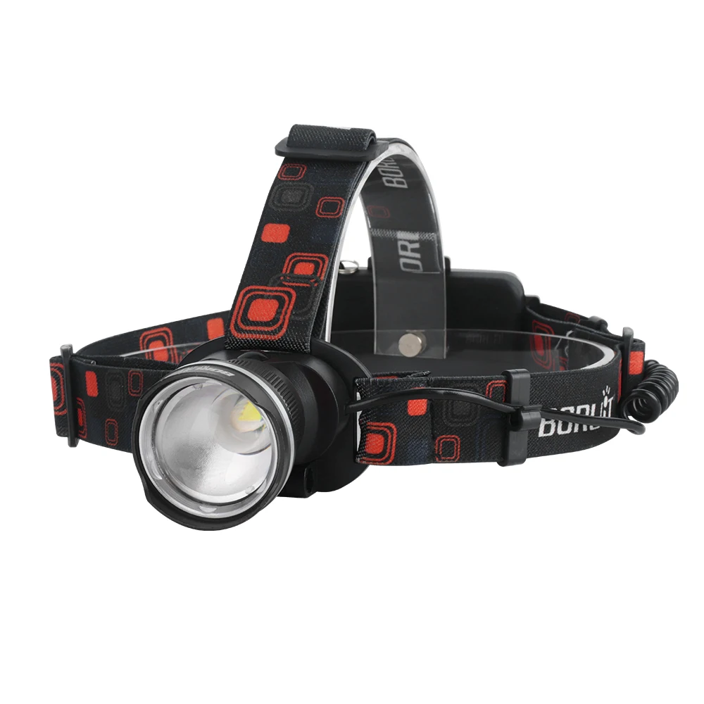 

BORUiT RJ-2190 T6 LED Headlamp 3000LM 3-Mode Zoom Powerful Headlight Rechargeable 18650 Waterproof Head Torch Camping Hunting