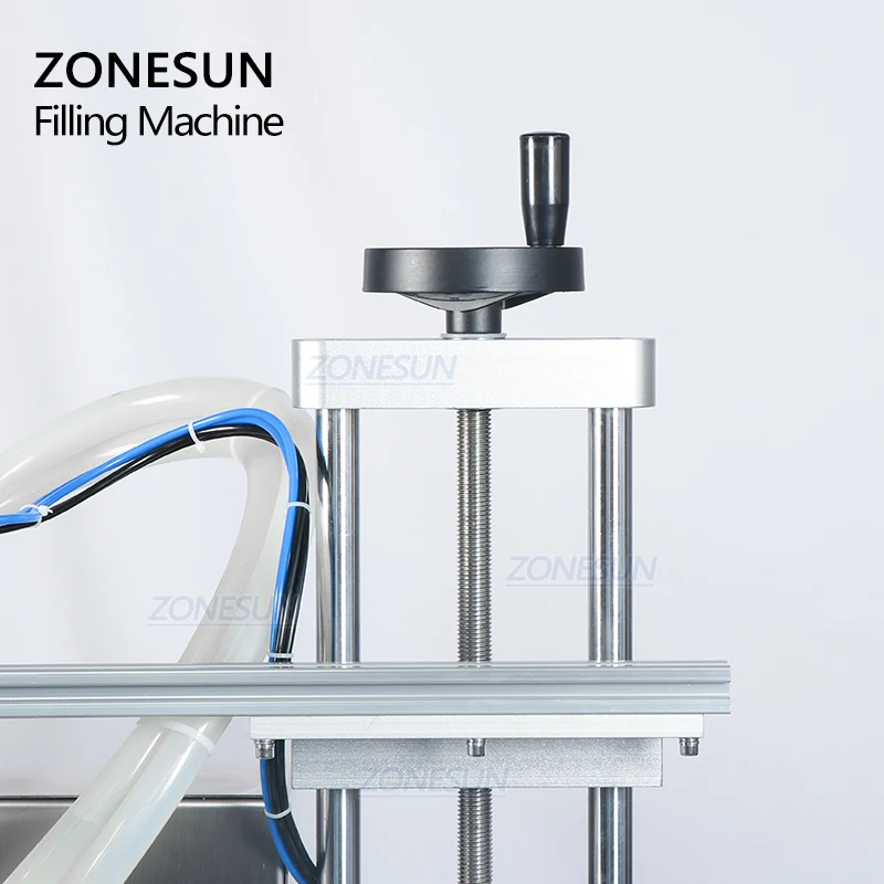 Kaufen ZONESUN 2 Düsen Desktop Automatische Gel Flüssigkeit Speiseöl Milch Wasser Flasche Glas Abfüll Maschine Für Produktion