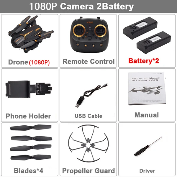1080P 2 Batteries VISUO XS812 Дрон gps позиционирование следуй за мной 4K 5G wifi FPV камера Дрон профессиональная широкоугольная камера Квадрокоптер RC Дрон VS F11 - Цвет: 1080P 2 Batteries
