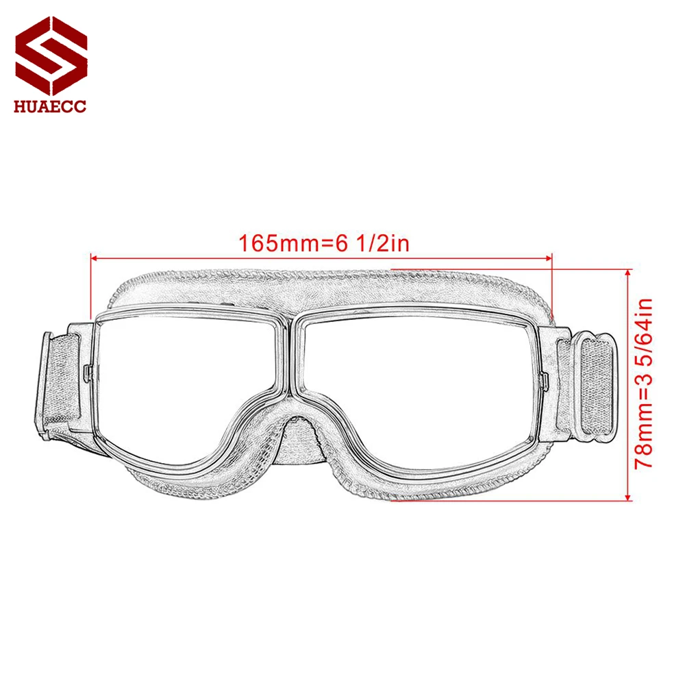 

Motorcycle Goggles Leather UV Protective Goggles Glasses for Cruiser Jet Ski Folding Goggles Vintage 6 Color Option
