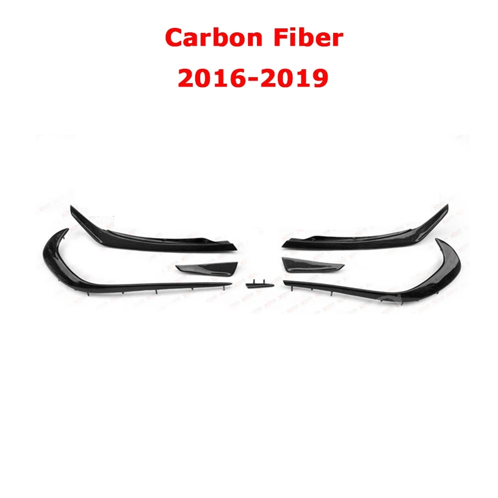 1 Set carbon 2016-19 Для W176 углеродного волокна переднего бампера Canards сплиттер планки Чехлы для Benz A180 A200 A250 AMG A45 13-19 ABS бампер украшения - Цвет: 1 Set carbon 2016-19