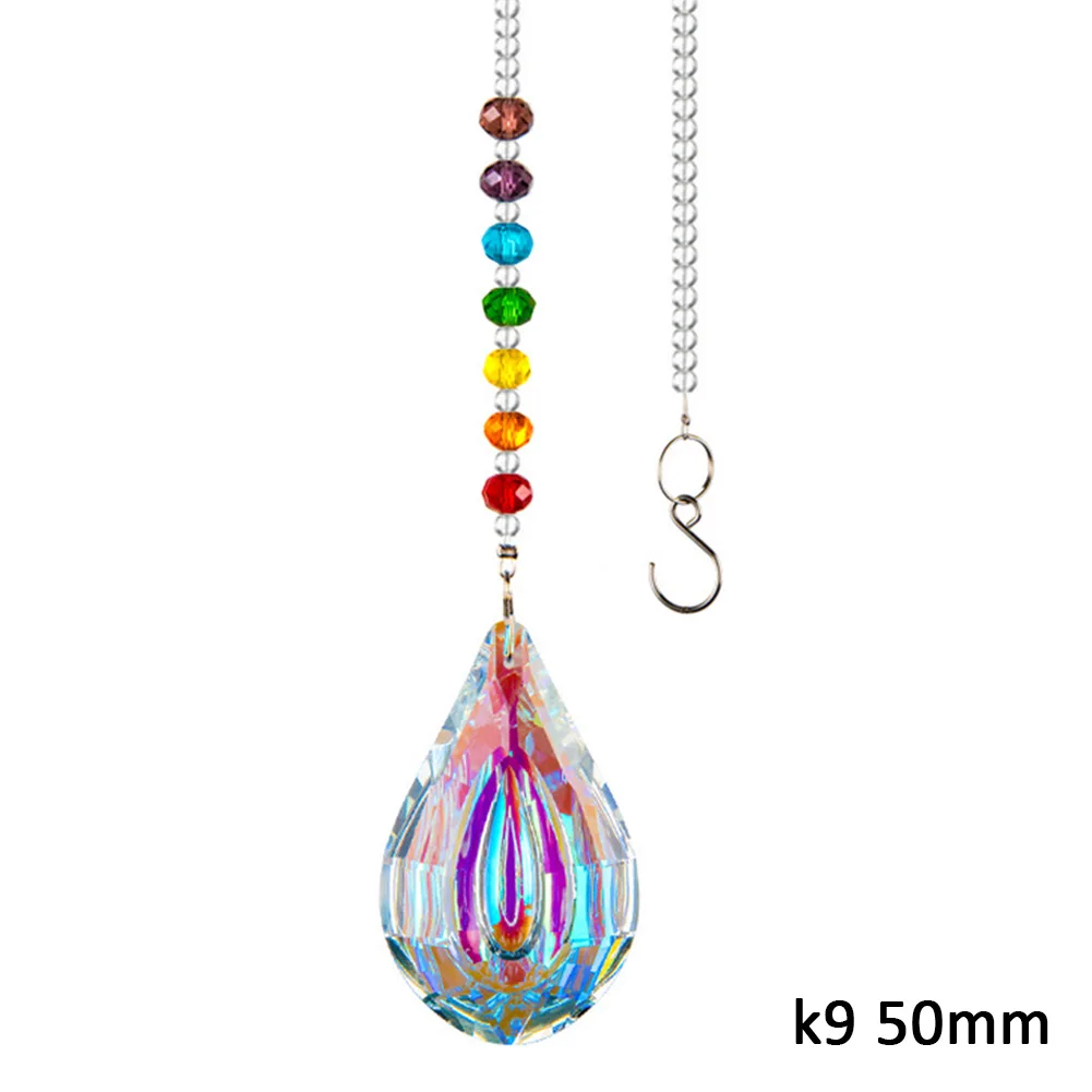 

Hanging Decoration Sun Catcher Garden Rainbow Maker Window Home Crystal Ball Pendant Chain Ornament Party Craft AB Drop Prism