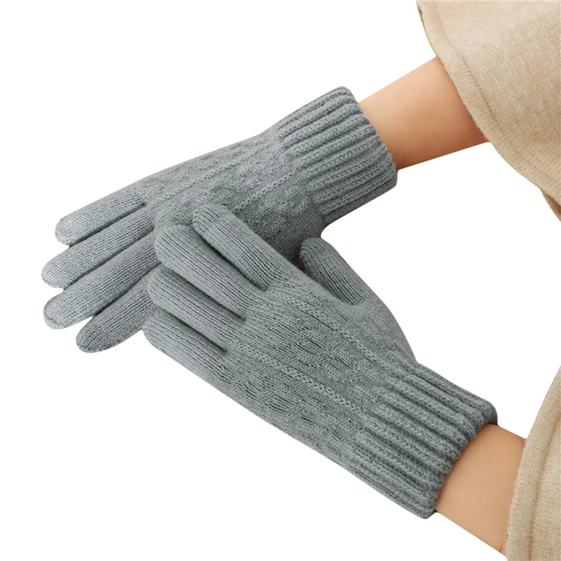 

Women Fashion Knit Gloves Mittens 2020 New Women's Winter Cute Plush Warm Riding Gloves Female Thicken Warm Winter Gloves