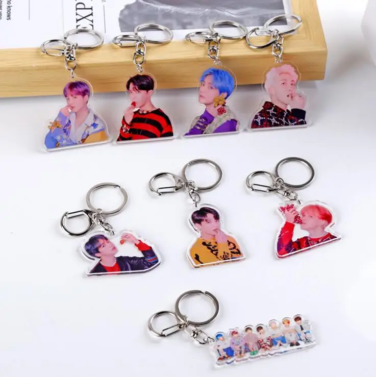 Мода Bangtan мальчиков Лига ПВХ kpop exo брелок акриловые для мужчин и женщин унисекс ключи держатель сумка кулон ювелирные изделия подарок