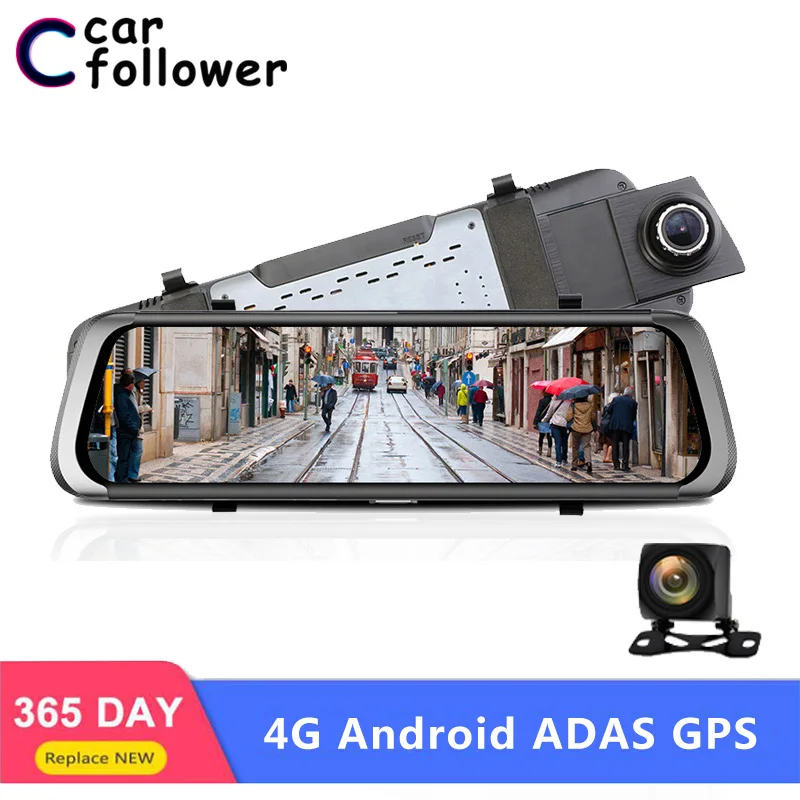 Семейный Автомобильный видеорегистратор 10 дюймов Android 4G Wifi Full HD 1080P зеркало