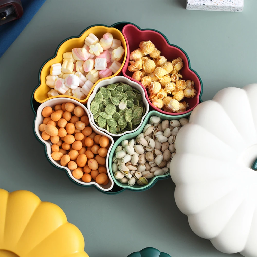 

Коробка для конфет с тыквой, домашний поднос для сухих фруктов в гостиную, поднос для фруктов с захватом, креативная модная коробка для хран...