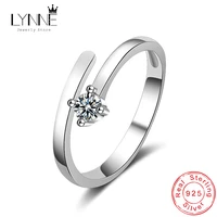 fashion hot sale 925 sterling silver adjustable sexy rings cubic zirconia mini simple design finger ring for women jewelry gift